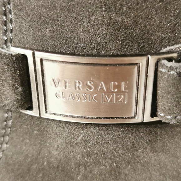 NEW VERSACE CLASSIC V2 men's waterproof Black Leather Suède boot - Picture 3 of 11